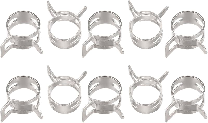 Abraçadeira de mangueira tipo mola uxcell 12 mm em aço 65Mn niquelado – Kit com 10 unidades