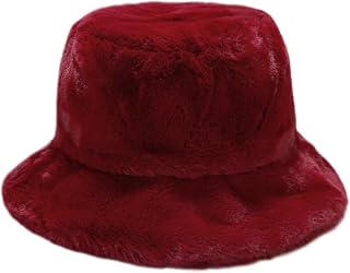 XYIYI Pelzig Fischerhut Bucket Hat Winter Wärmer Eimer Hut Flauschige Fischermütze für Damen Mädchen