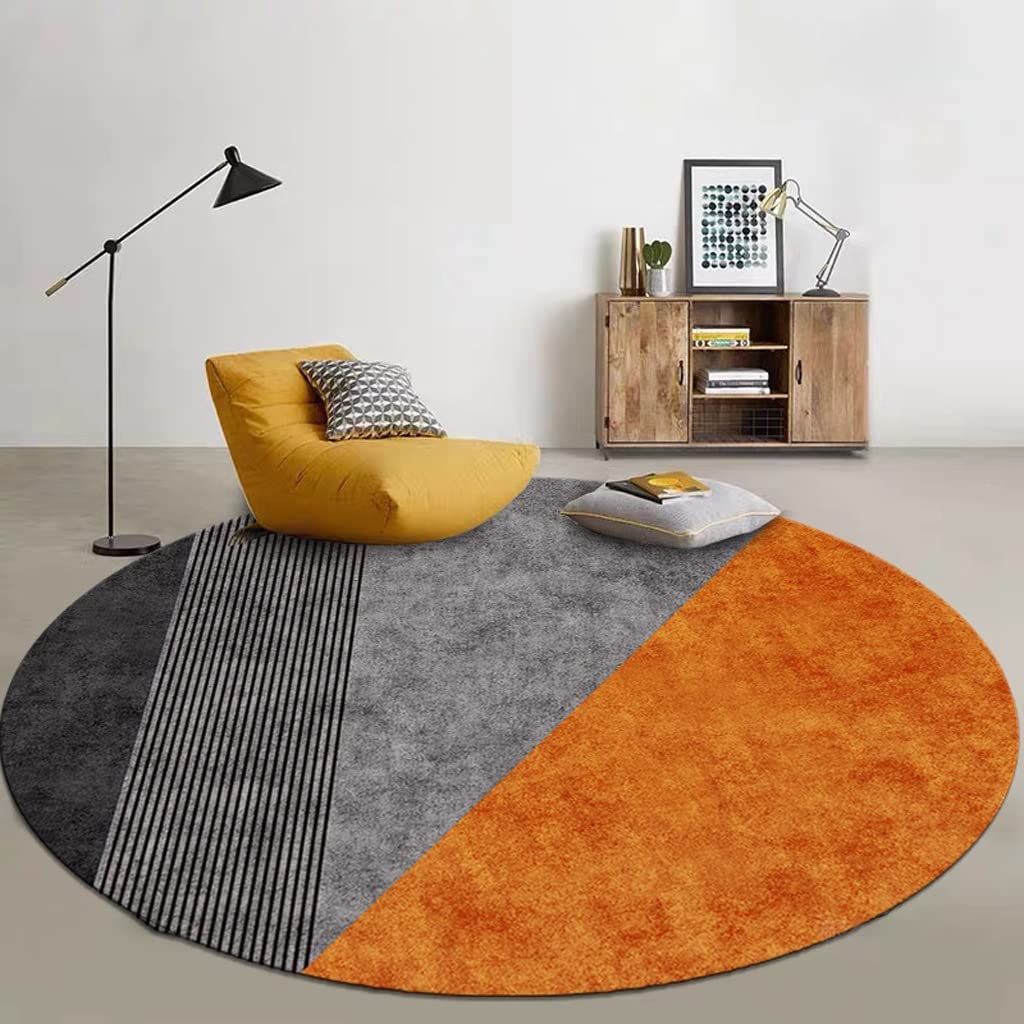 Dywan do Wnętrz Okrągłe Dywaniki Krótki Dywan Z Polaru Niezrzucający Salon Sypialnia Nowoczesny Dywan (Color : A, Size : 63"/5.2 ft)