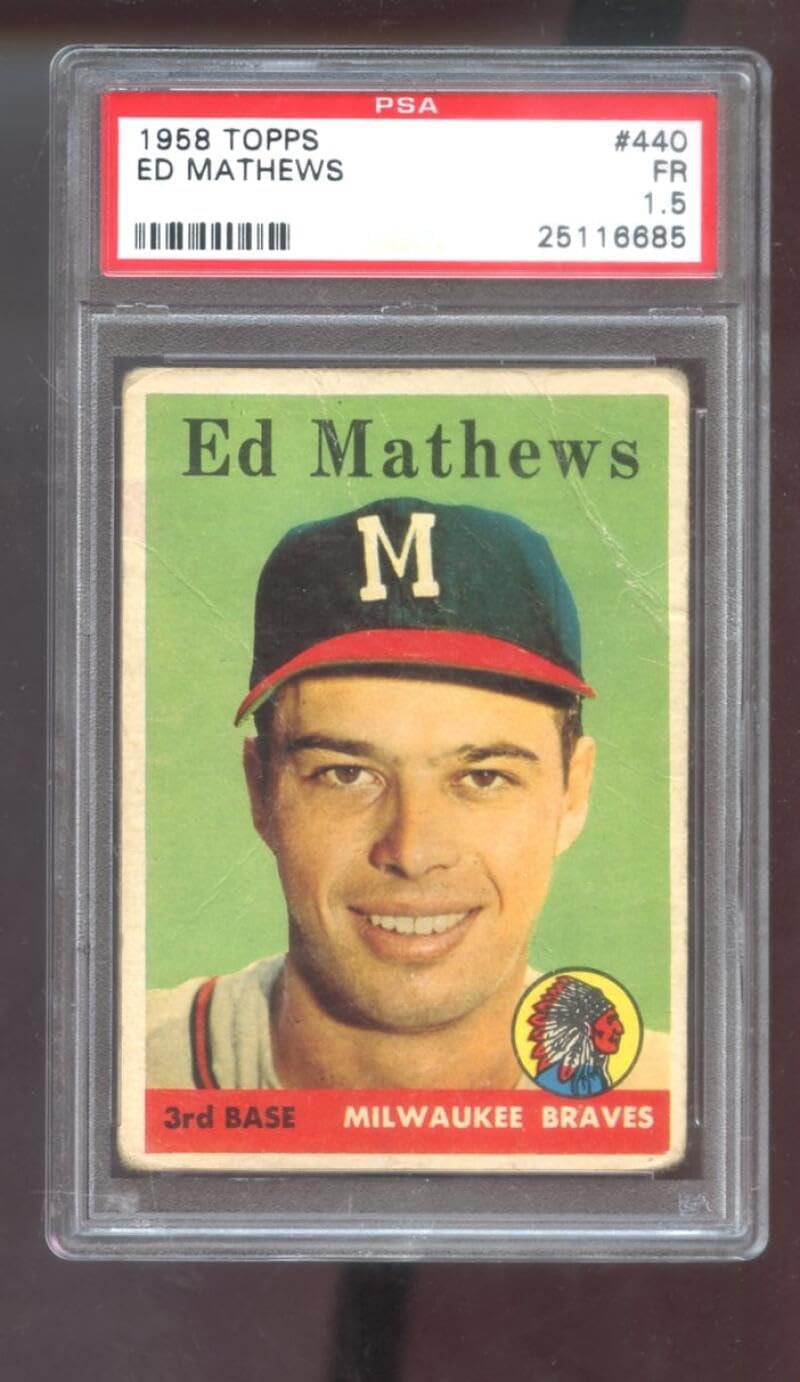 1958 Topps #440 Ed Mathews Eddie Mathews PSA 1.5 Graded Baseball Card Braves MLB