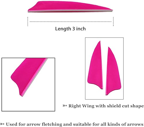 Miniatura 45 de Arrows - Plumas reales de 3 pulgadas con corte de escudo para cañas de tiro de caza DIY (paquete de 36)