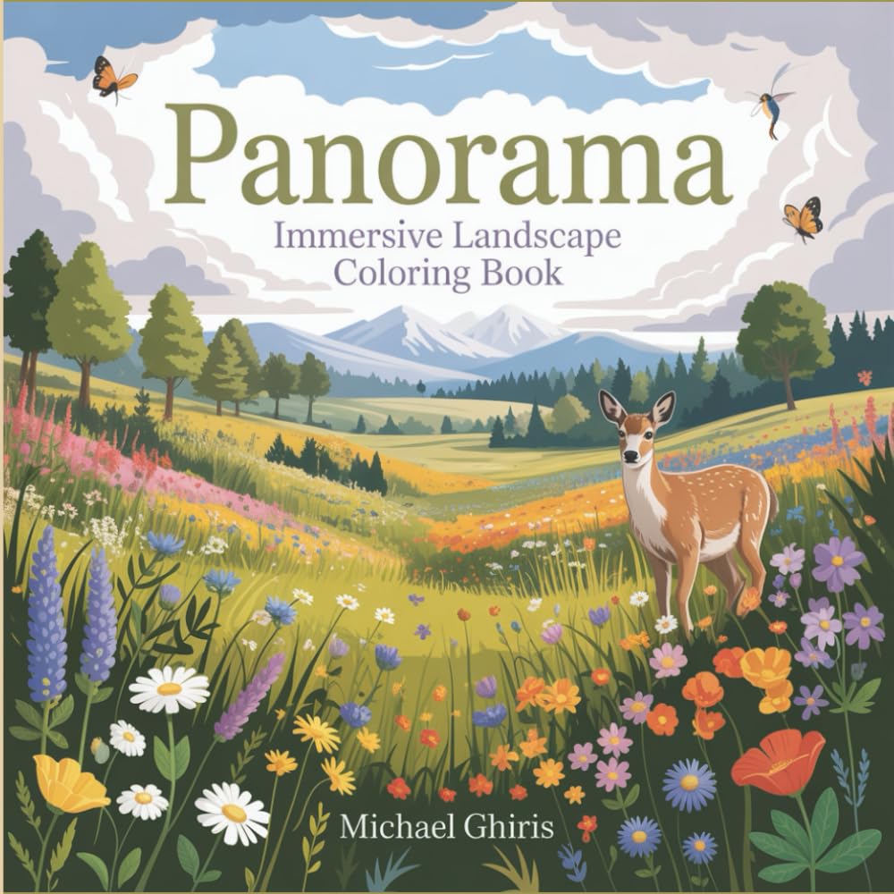 PANORAMA: Immersive Landscape Coloring Book for Adults | 50 Detailed Nature Scenes with Forests, Mountains, Ocean Views & Wildlife | Mindful Relaxation Through Realistic Scenery