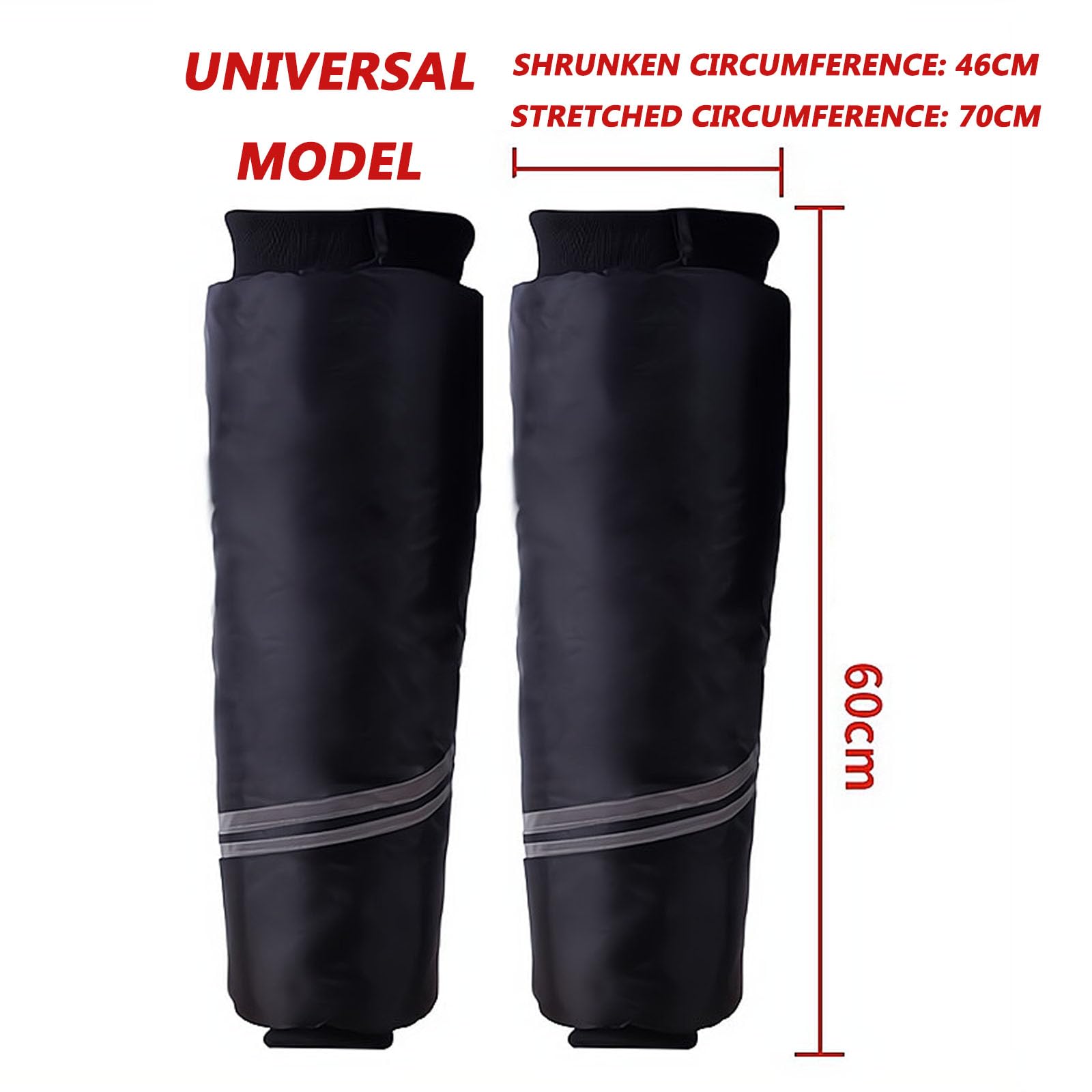 Ginocchiere per moto, Copri-leggings caldi invernali, fodera termica, scaldamuscoli invernali antivento regolabili, 1 paio(60cm)