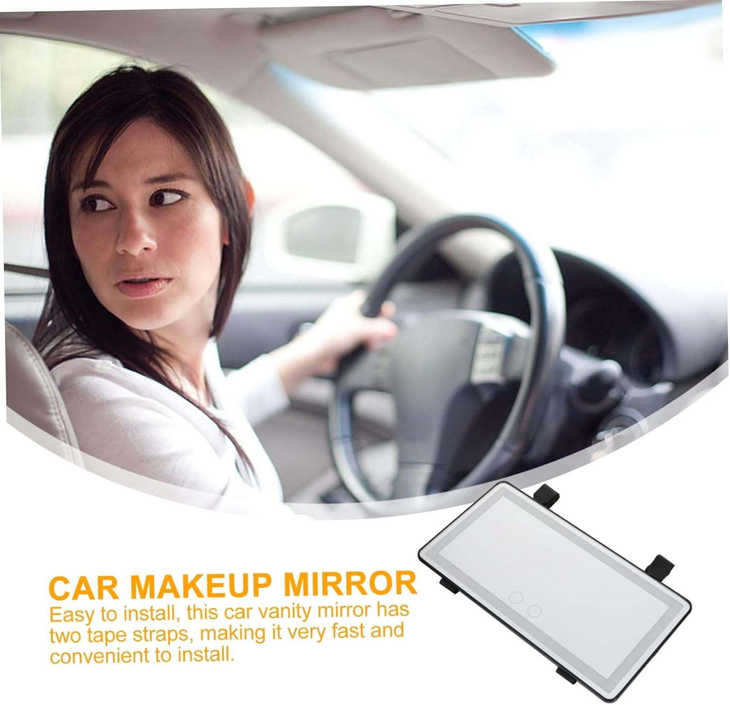 1Pc Touch LED Car Makeup Mirror with Fill Light Compact Lightweight Design for Easy Installation High Definition Chic Mirror for Go Touch Ups for