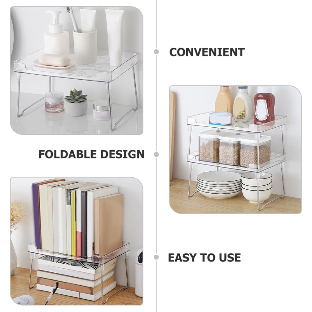 Angoily 2 Pcs Étagère à Épices Organisateur D'épices Étagère de Comptoir Cuisine Pliable en Acier Inoxydable et Plastique à Charge Renforcée Cuisine et Salle de Bain