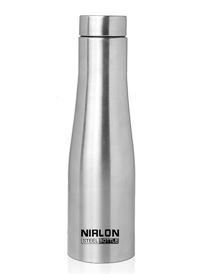 NIRLON TallBell Stainless Steel Single Wall Water Bottle/Fridge Refrigerator Bottle/ 100% Leak Proof/Office Bottle/School Bottle, 1000 ML, Set of 1