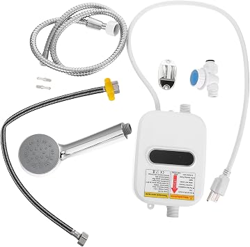 Portable Instant Electric Water Heater for Shower - Electric Shower Hot Water Faucet Kitchen Bathroom Heater Hose Bathroom