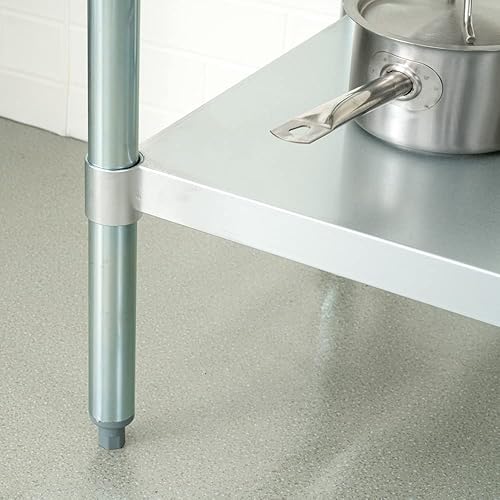 Miniatura 8 de Restaurantware Kitchen Tek - Mesa de trabajo comercial de acero inoxidable 304 calibre 18, resistente, patas galvanizadas, estante inferior, 24 x 36