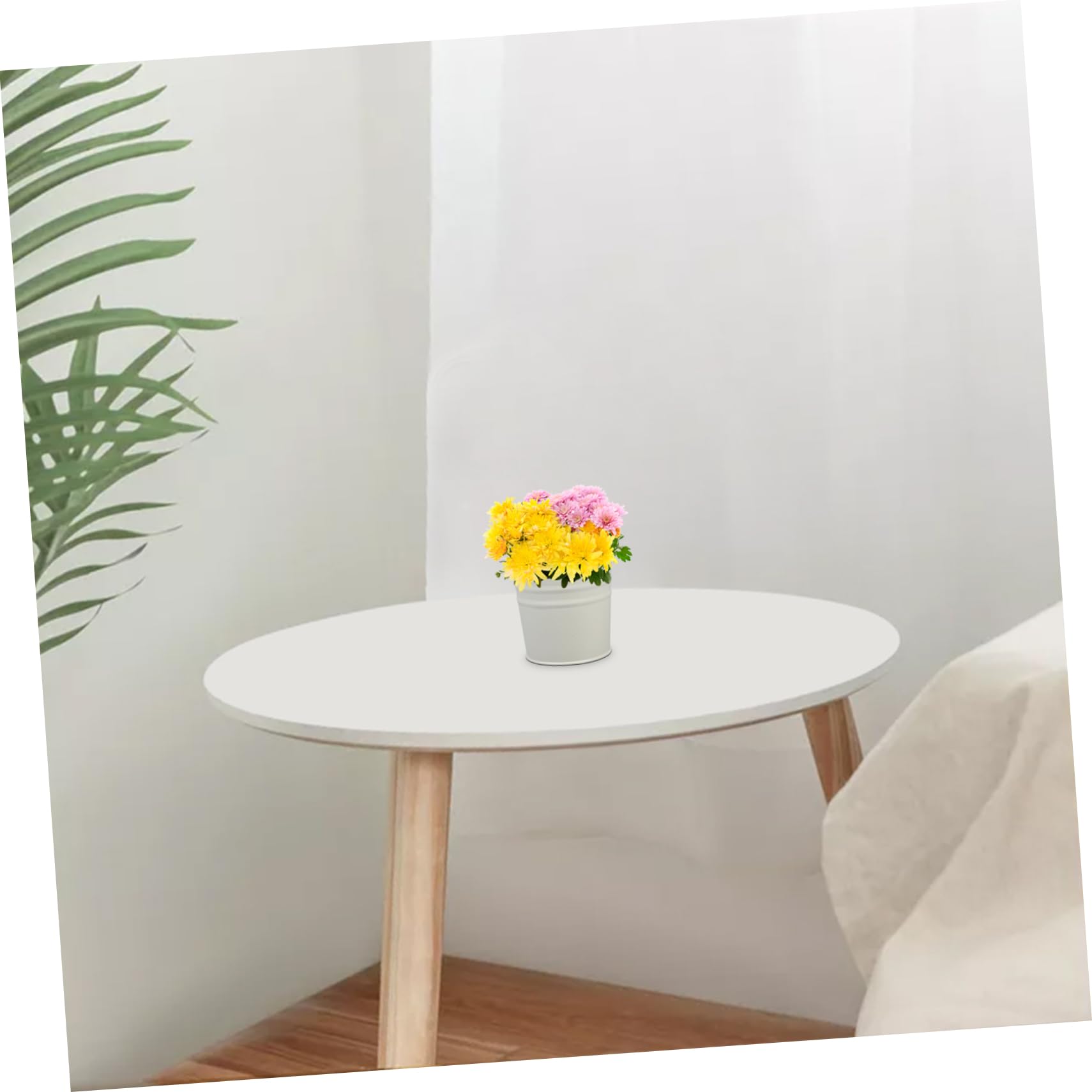 Gatuida Secchio per Fiori da Balcone Sospeso in Ferro 4 Pezzi Bianco
