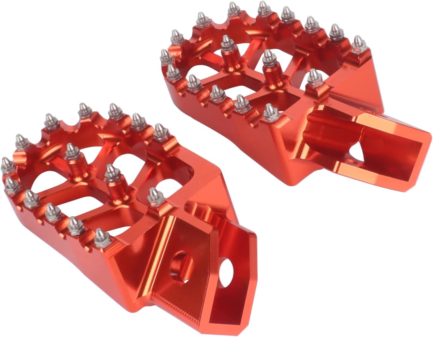 CNC Wider Foot Pegs Rest Pedal，Motorcycle Footpegs for TW 200 TW200 1987-2023 Dirt Bike (Orange)