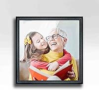 Vista 4 de Marco de madera real negro de 5 x 5 pulgadas de ancho de 0.75 pulgadas Profundidad del marco interior de 0.5 pulgadas Marco de fotos tradicional