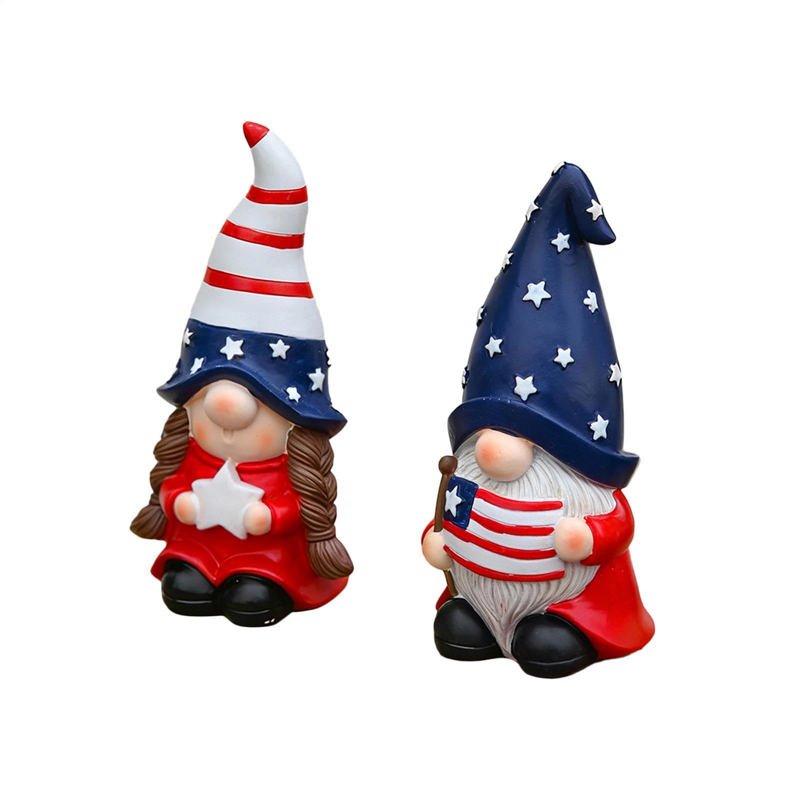 Decoración para el 4 de julio duradera: pack de 2 figuras de resina resistentes al exterior