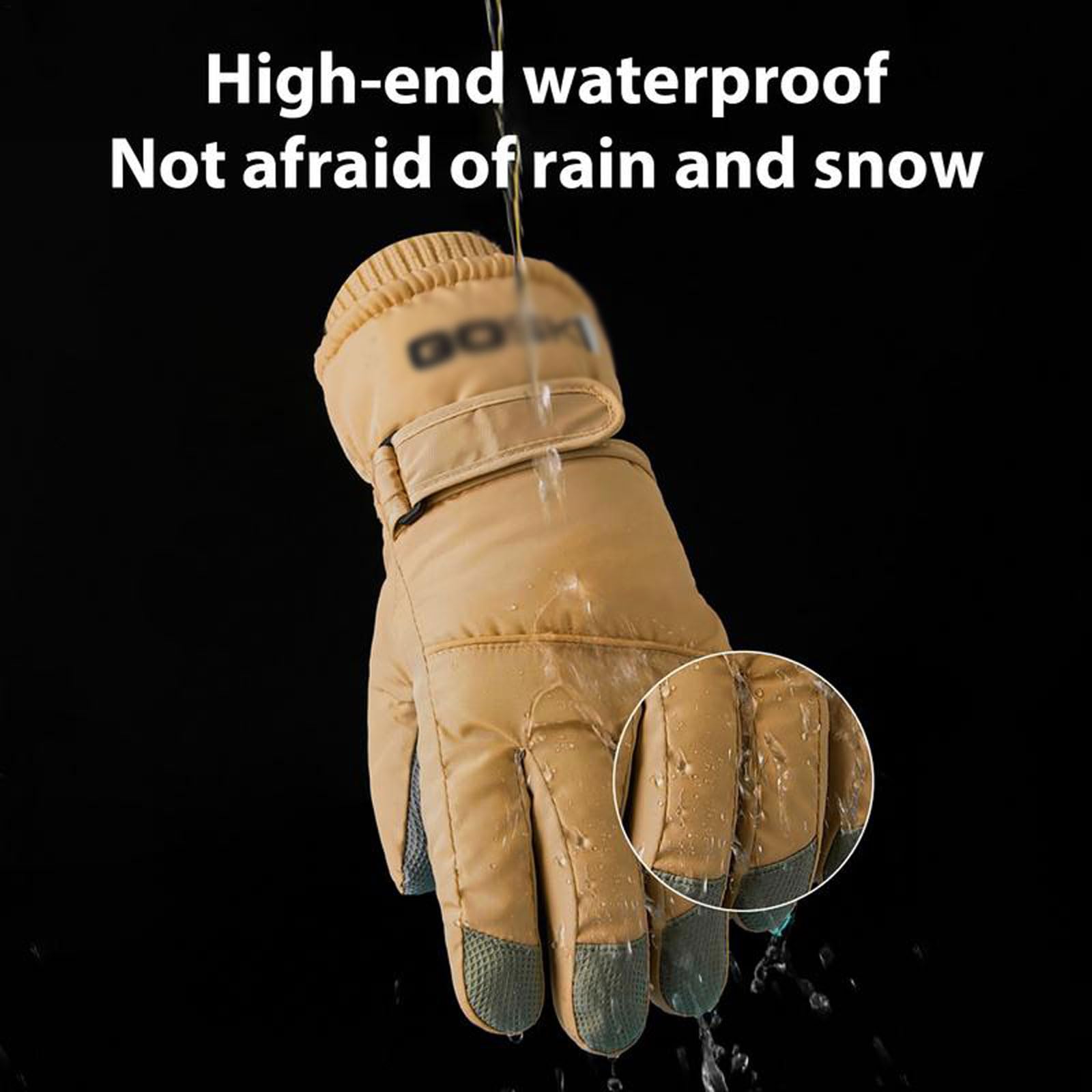 Guantes de esquí Unisex, Guantes de Deporte cálido, Manoplas de Snowboard, Guantes con Pantalla táctil, Guantes de Nieve Impermeables para Motocicleta de Invierno