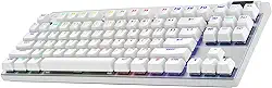 Teclado Gamer Sem Fio Logitech G PRO X com design TKL, Layout US, RGB LIGHTSYNC, Tecnologia LIGHTSPEED e Switch Exclusivo GX Brown Tactile - Branco