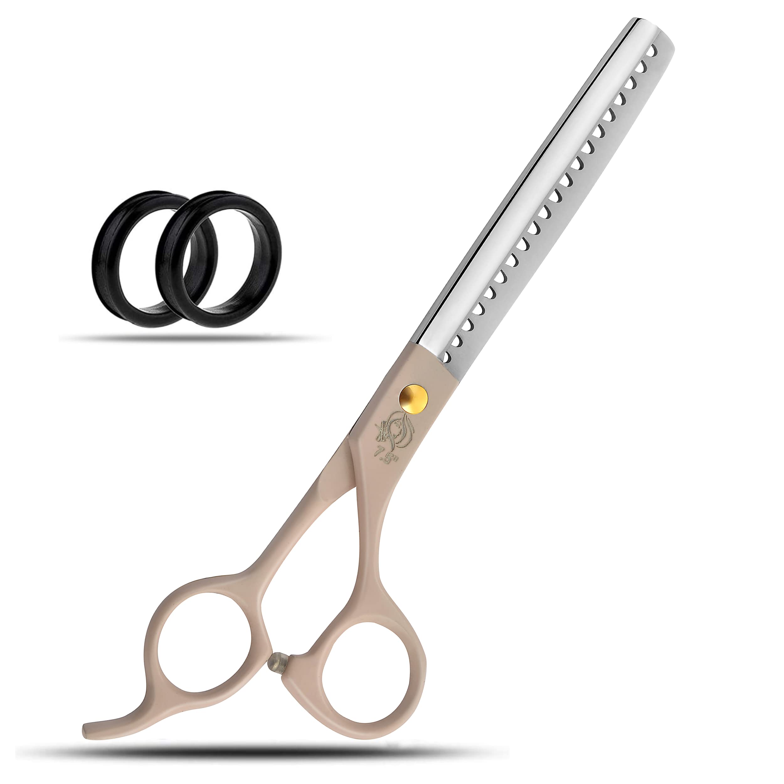 Wishbeauty 7.5-Inch Professional Pet Grooming Scissors – 440C Japanese Steel Shears (Pink, Chunker)