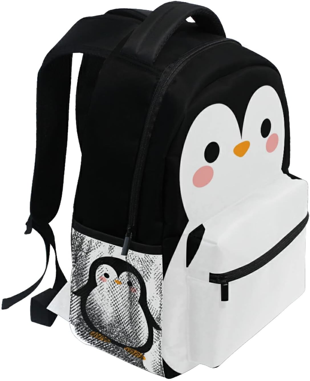 Kcldeci Penguin Laptop Backpack Student Backpacks School Bag Bookbag Travel Daypack Shoulder Bag Fits 14inch Laptop - Image 2