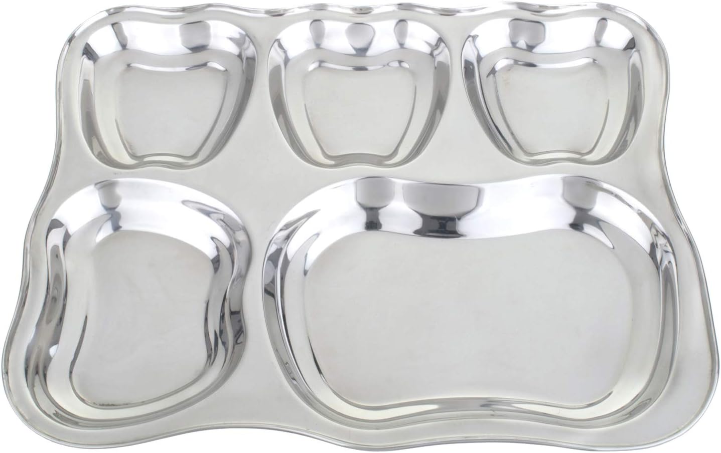 Amazon.com: Stainless Steel Divided Serving Plates, Set of 2 - Musk ...