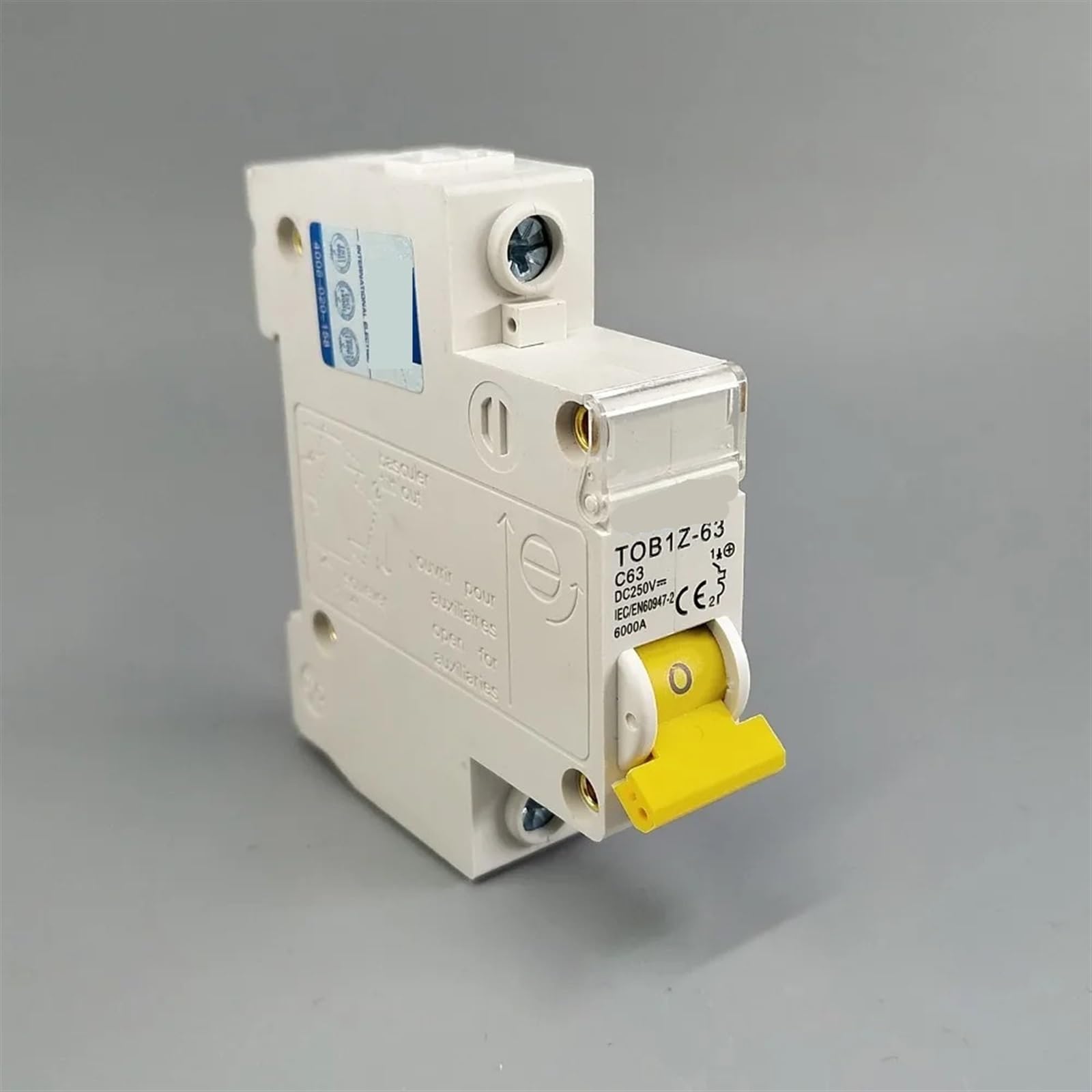Disjoncteur Courant Continu photovoltaïque 250V CC fusible unipolaire 25A Courbe C