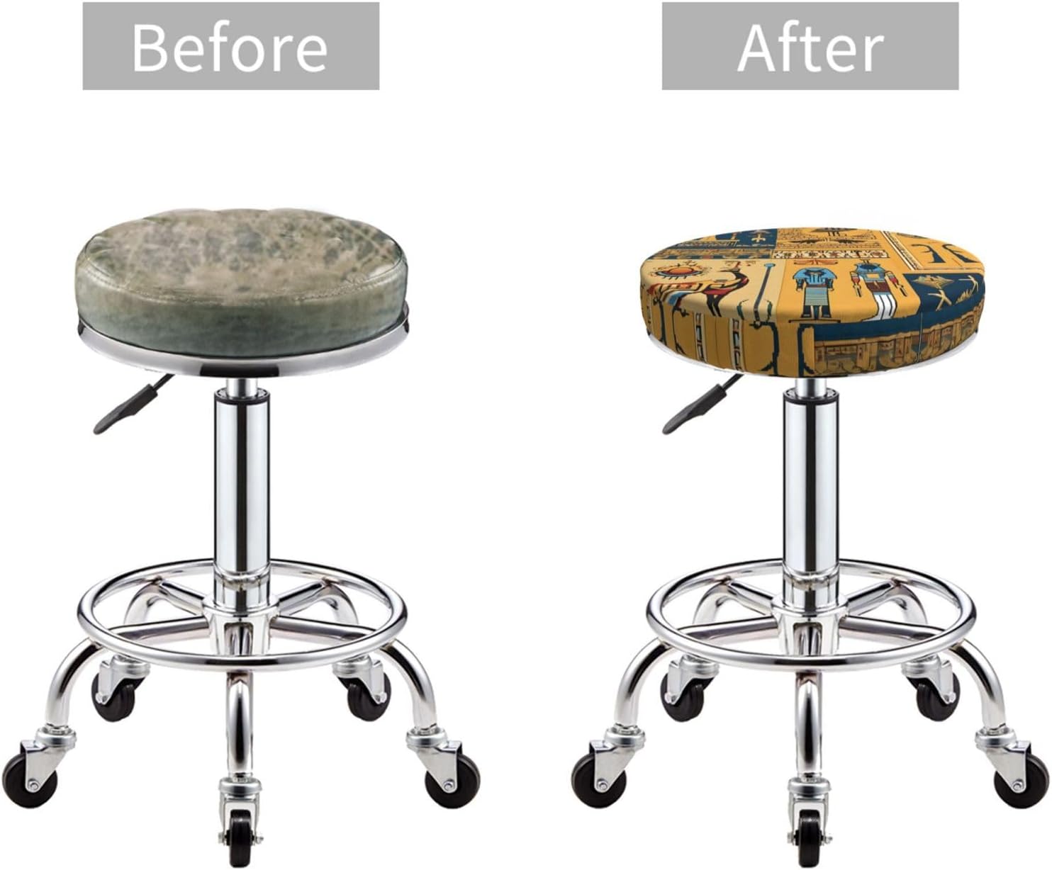 Round Bar Stool Seat Cover for Home Kitchen Dining Chair - 13 inch