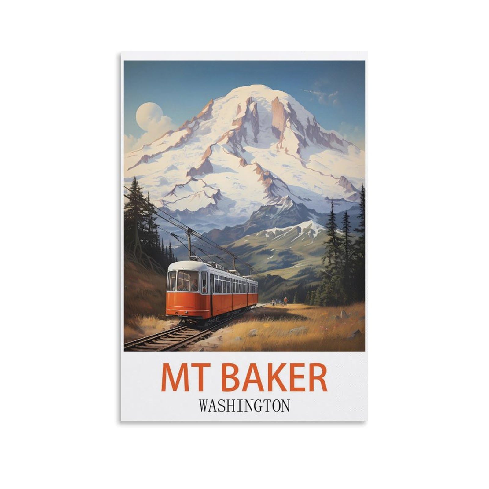 EZMLFA 5D Diamond Painting Kits for Adults,Mt Baker Washington,for Adults Beginners of All Ages, Round Full Drill Arts and Crafts Gems Home Wall Decor 40x40cm