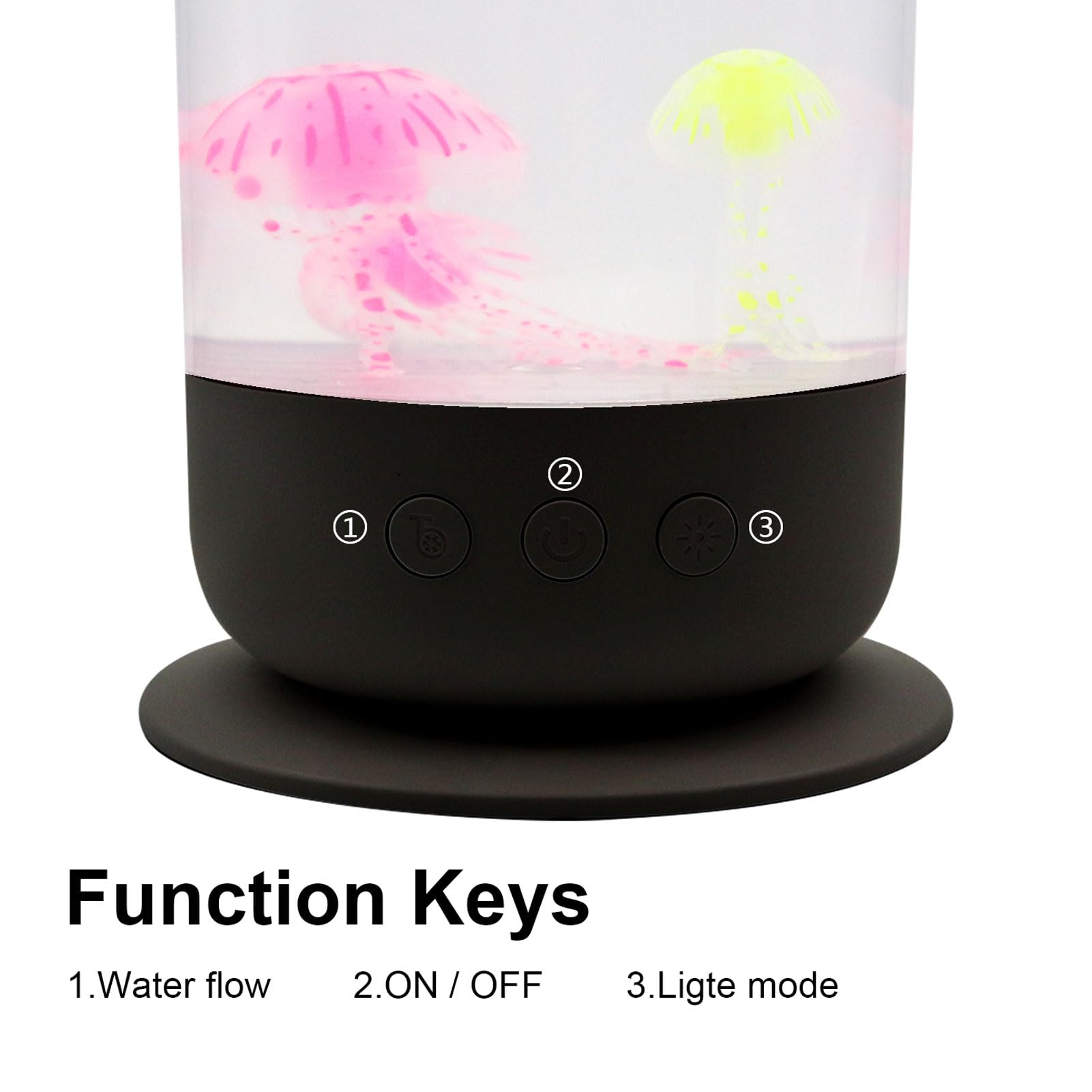 Sxhlseller Lampa Meduzów, 7 Kolorowych LED Fantasy Mood Light z 3 Prędkościami Przepływu Wody, poprawić Swój Nastrój, Cicha Lekka Lampa Akwarium do Dekoracji Domu, Mężczyźni, Kobiety i (BLACK)