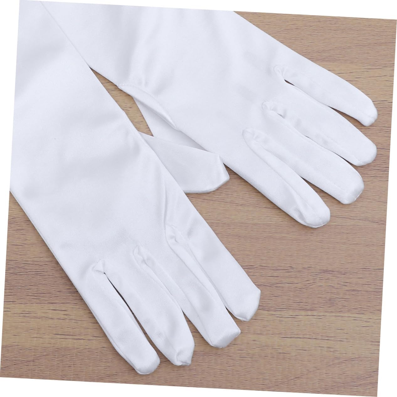 1pair Elegant Flower Girl Gloves Decor White Satin Dress Gloves for Weddings Parties and Special Occasions Bridal Accessory