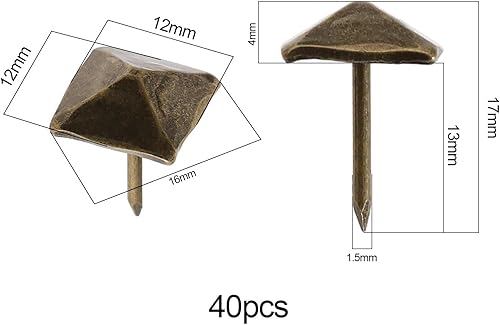 Miniatura 4 de The Lord of the Tools 40 piezas de clavos de tapicería de bronce cian muebles decorativos cuadrados remaches tachuelas de metal sujetadores para