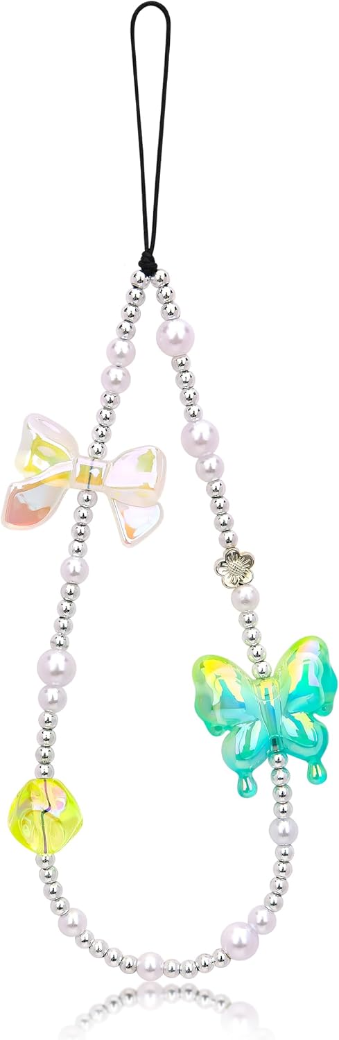 BONNY BOXX Crystal Beaded Phone Lanyard for Women, Detachable Anti-Theft Wrist Strap Bracelet