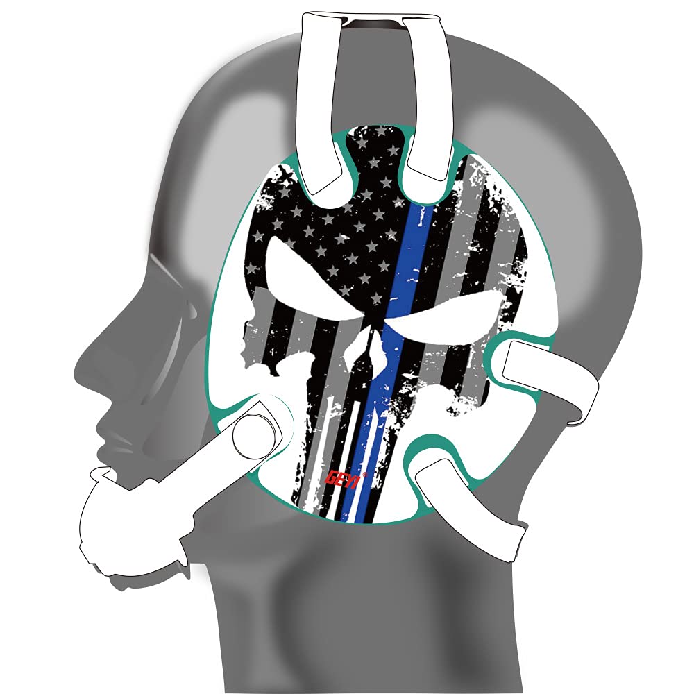 Wrestling earguard USA Flag Thin Blue Line Stickers (Teal)