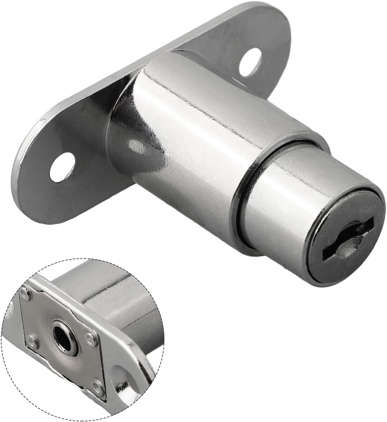 Cabinet and Sliding Door Lock with Cylinder Head Plunger Design for Wooden Drawers and Aluminium Doors Includes 2 Keys Zinc Alloy Construction (23mm)