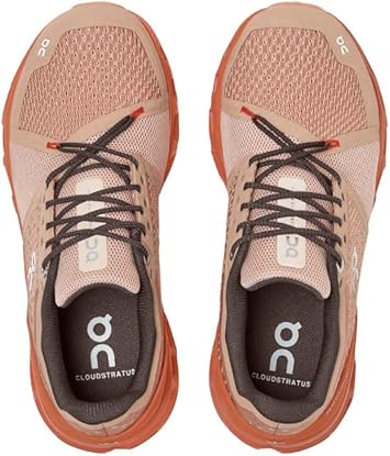 On Damen Cloudstratus Laufschuhe Neutralschuh Rosebrown/Flare - Rost3