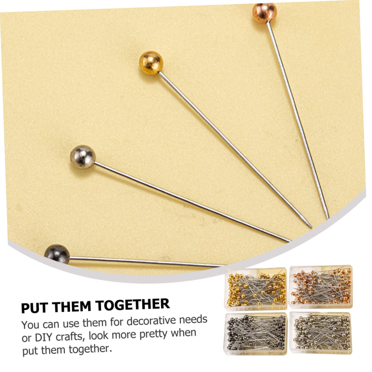 SHINEOFI 2000pezzi Spilli Da Cucito Eleganti Con Testa Piena Per Decorazioni e Progetti Fai Te Di Spilli Per Bouquet e Abbigliamento