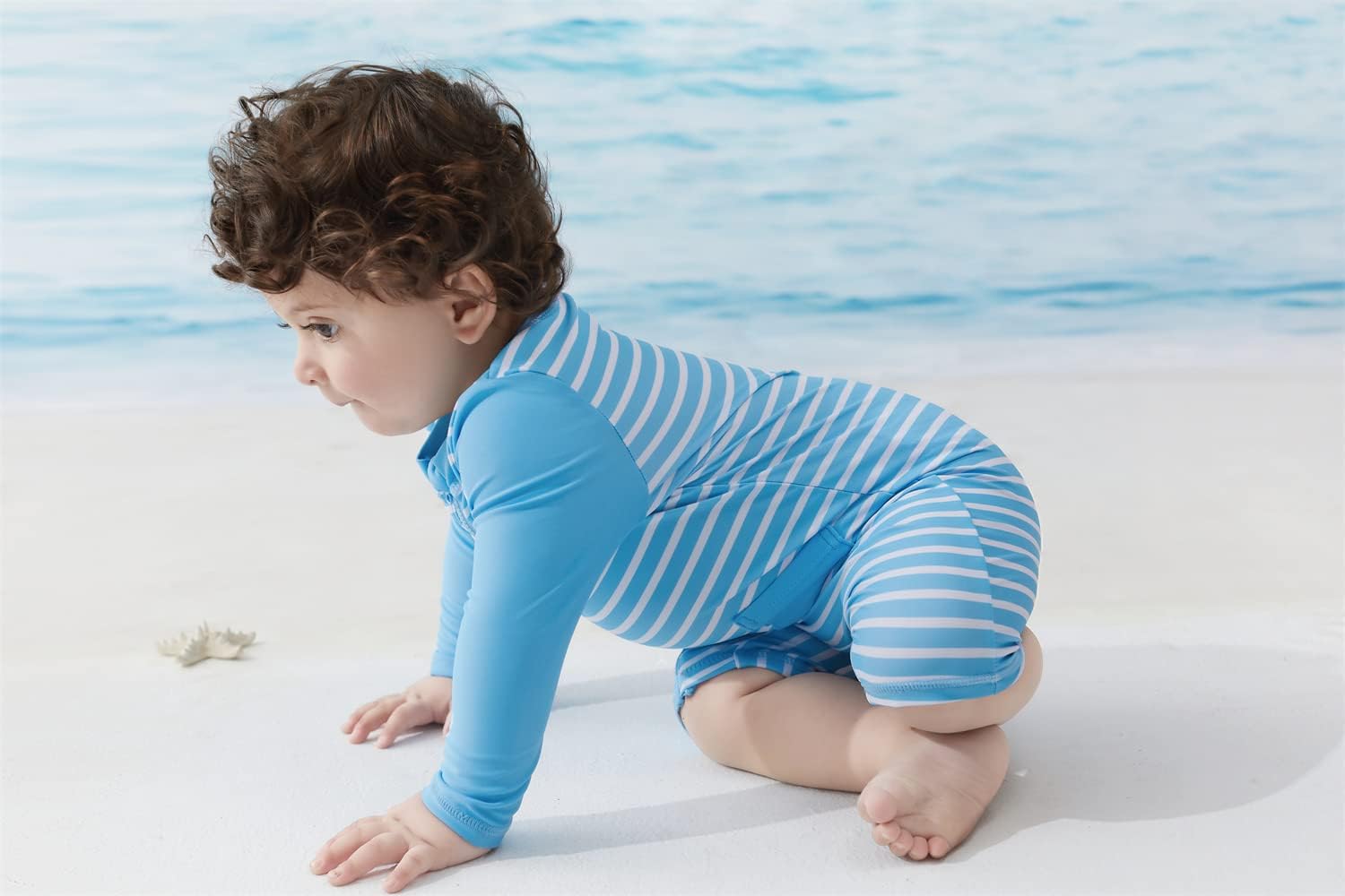 UMELOK Baby Boys' Swimsuit Full Zip UPF 50+ Sun Protection Swimwear - Image 3
