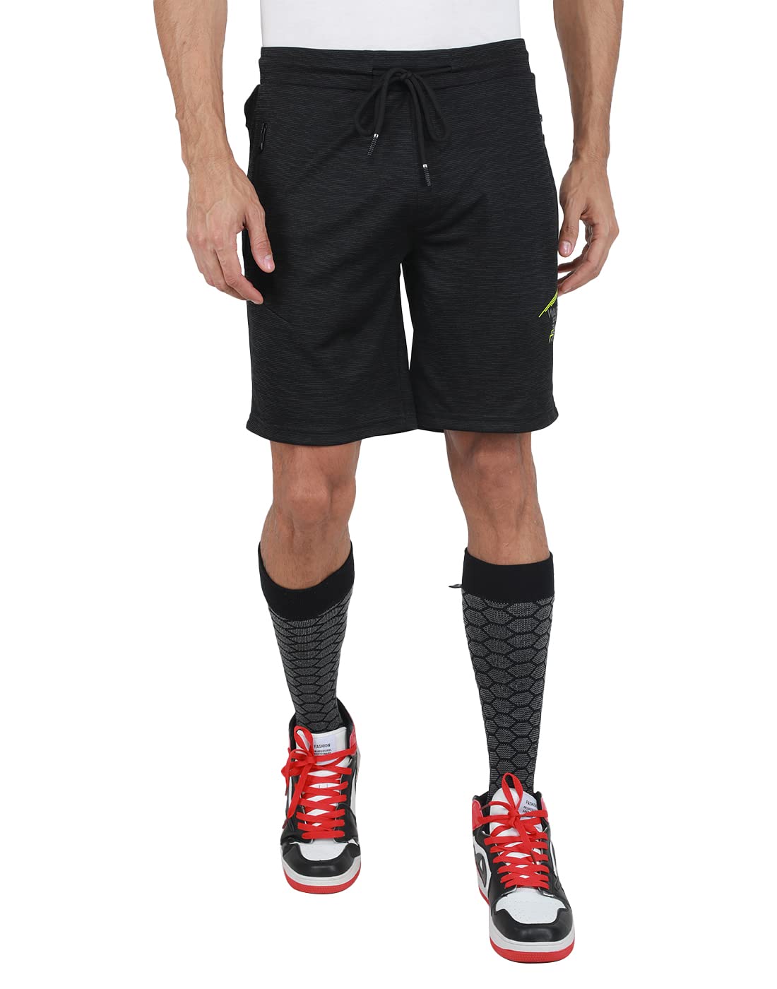Black Solid Regular Fit Bermuda-image-0