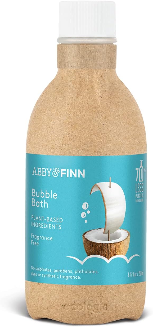 Natural Baby and Kid Bubble Bath by ABBY&FINN, Fragrance Free, NO SULFATES, for Sensitive & Soft Skin, Tear-Free, Plant-Based Ingredients : Baby