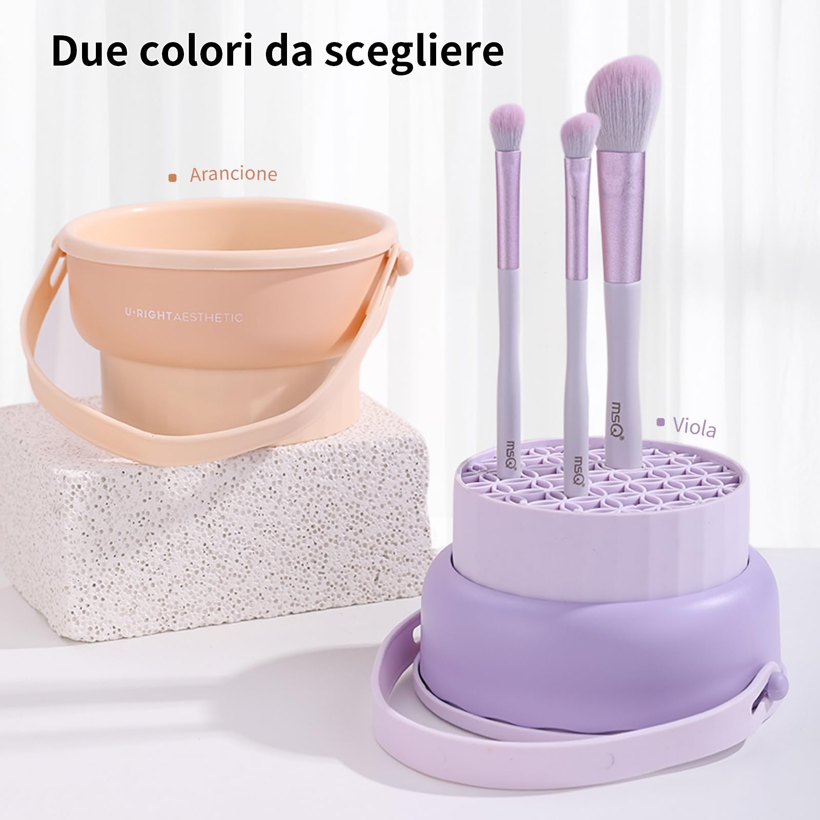 MSQ silicone 3 en 1 Nettoyant pour pinceaux de maquillage Tapis de nettoyag