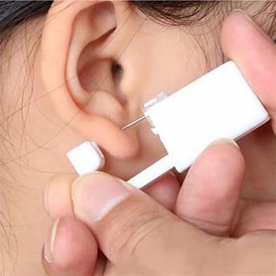 Sevenfly Self Ear Piercing Gun Disposable Self Nose Piercing Gun Kit Safety Ear Piercing Gun Kit Tool with Nose Studs 1PC