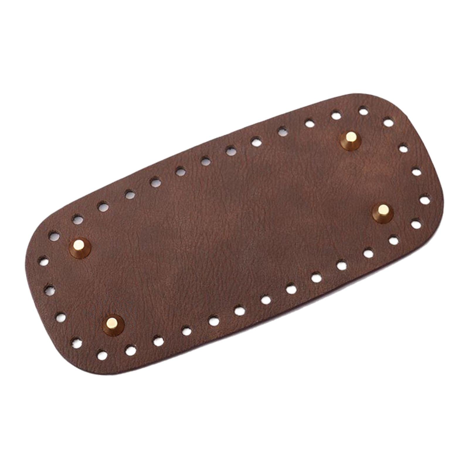 4xDIY Crochet Bag Bottom Pad with Holes Purse Bottom Base PU Leather 9cmx20cm-picture-28