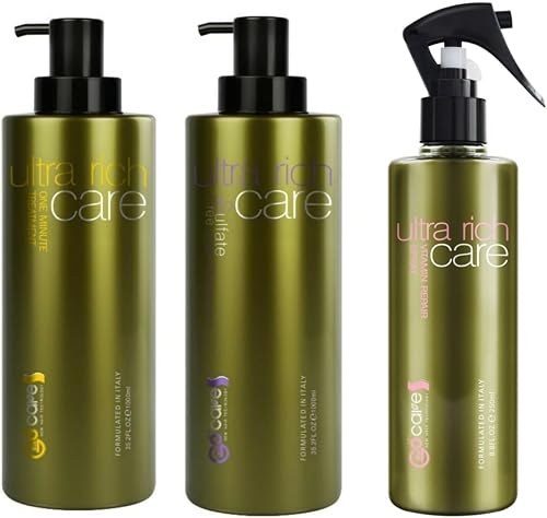 GoCare Sulfate-Free Argan Oil Shampoo and Conditioner 400ml, Vitamin Repair Spray, Paraben-Free, Moisturizing, Hair Strengthening, 250ml