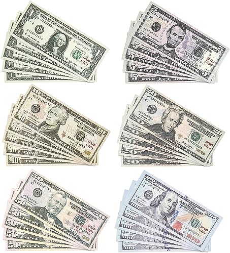 Spielgeld DONGZQAN 150 Stück Prop Money mit Dollar Scheinen