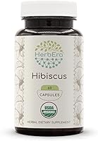 Vista 1 de HerbEra Hibiscus USDA Organic 60 cápsulas Suplemento de hierbas naturales Cápsulas vegetarianas orgánicas certificadas e hibisco orgánico