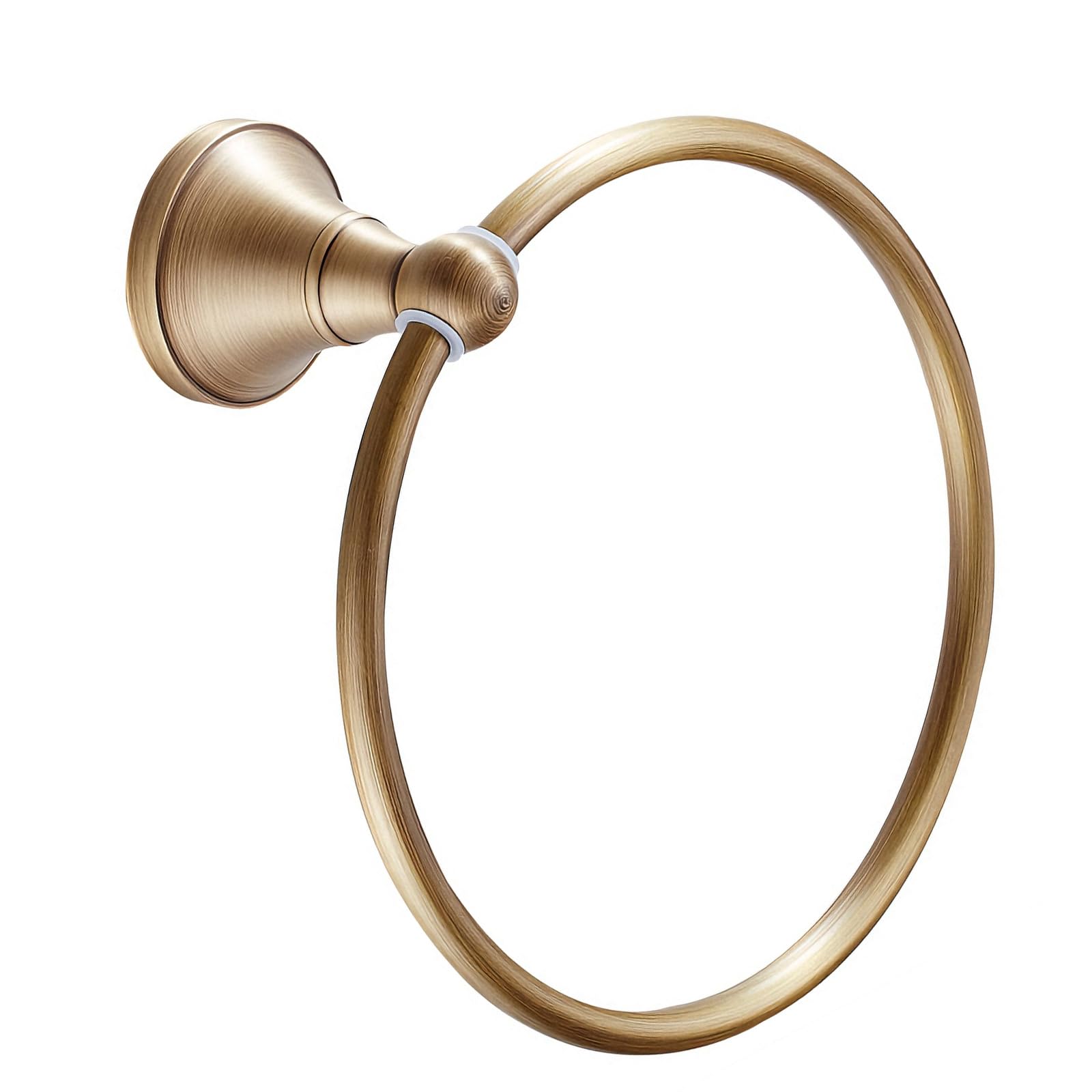 Oval metal towel holder with embossed base for easy installation Strong bathroom accessory for extra friction Embossed base ring