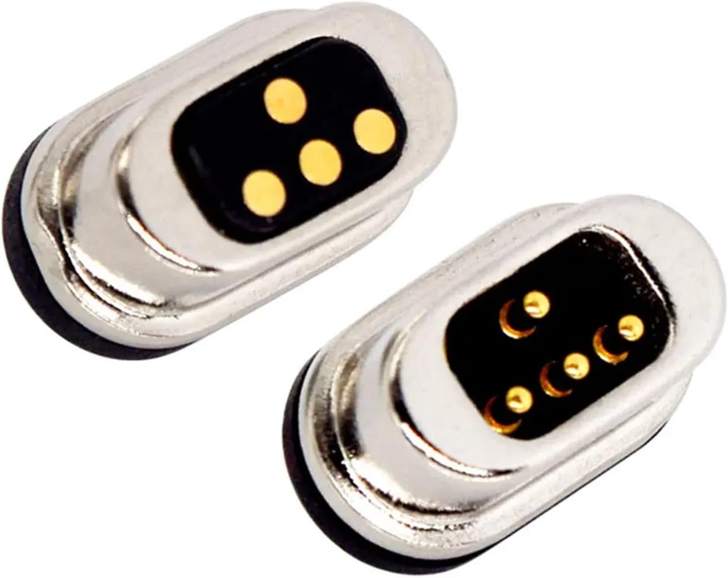 1Set 5V 2A Pogo Pin 2Pin-6Pin Female 2.54mm Spring Loaded DC Power Socket Waterproof Magnetic Connector(4PIN)