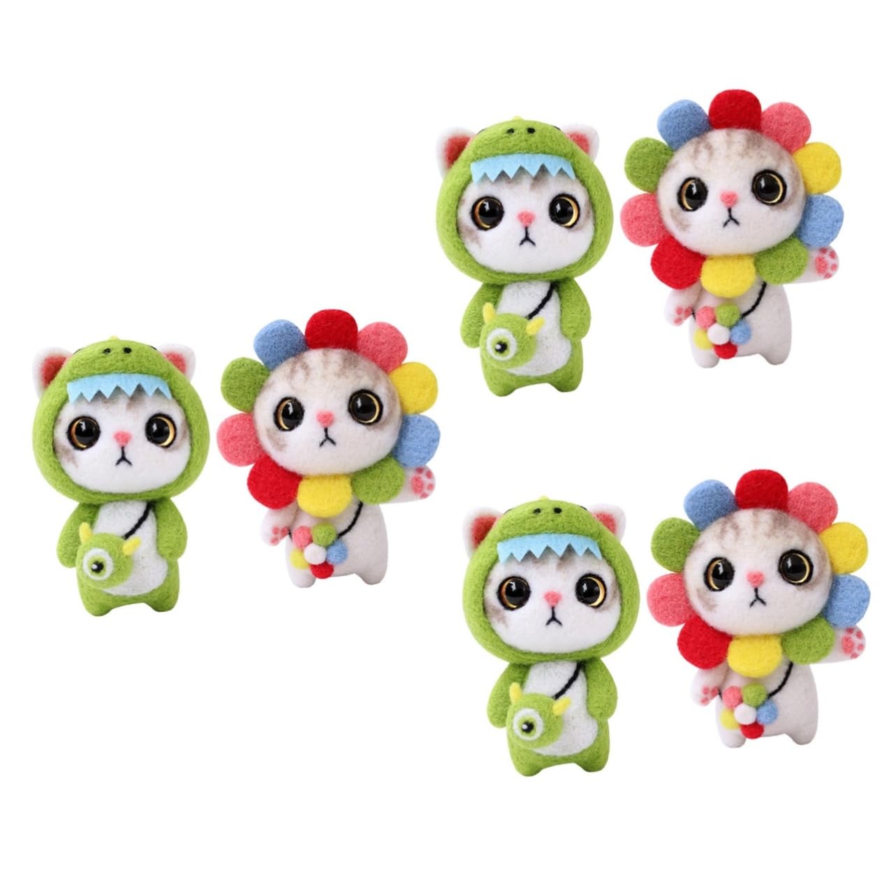 SHINEOFI 6sets Kit Di Feltro Per Animali Di Materiale Per Con Istruzioni Inglese Per Iniziare Creare Con Accessori Completi Per Feltro Adatto Decorazioni e Attività Creative