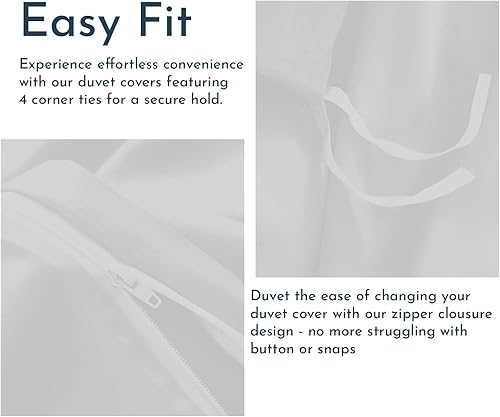 Miniatura 7 de Linenwalas Juego de Funda de Edredón Tamaño Full - Viscosa Derivada de Bambú Suave, Transpirable, Ligero, Refrescante, Funda de Edredón con Cierre