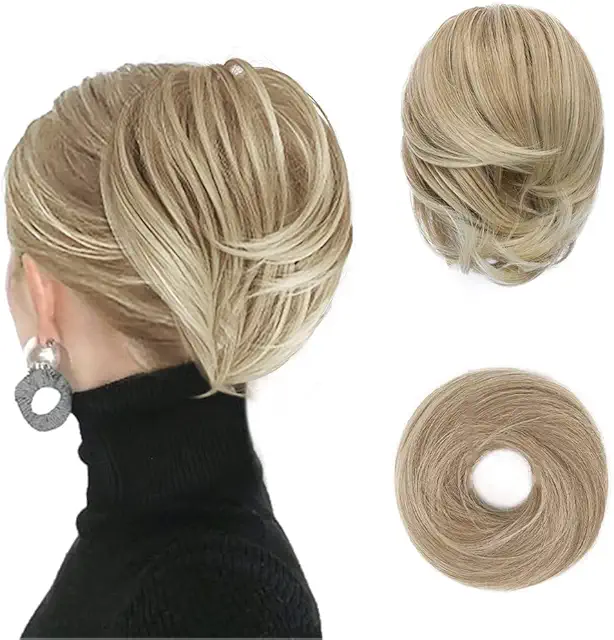 BARSDAR Extension Chignon Queue-de-Cheval Synthétique - Postiche Cheveux Élastique Facile