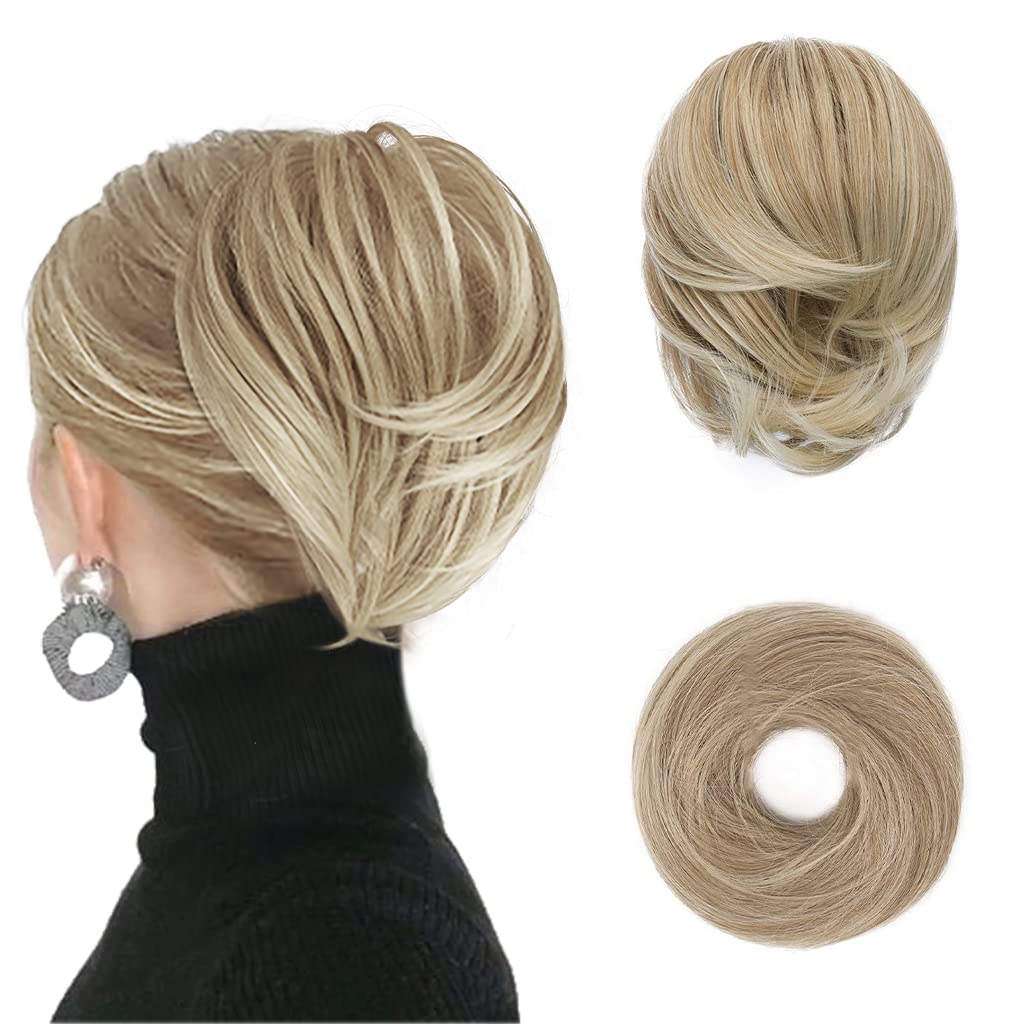 BARSDAR Hair Bun Ponytail Extension, Straight Synthetic