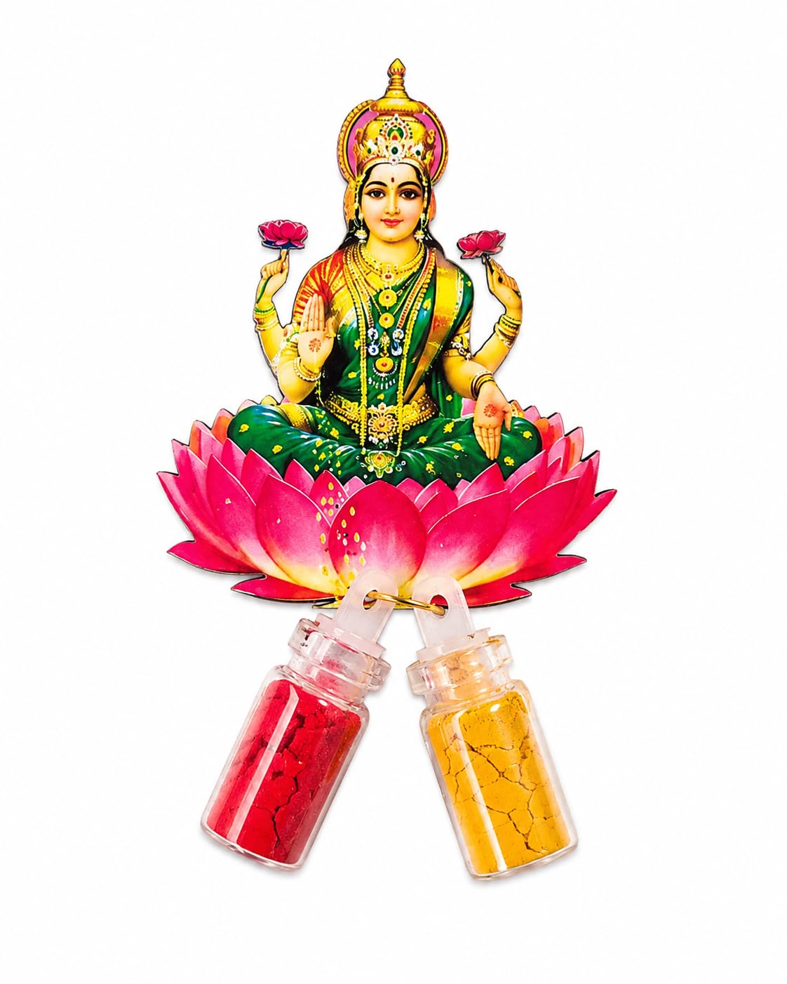 Goddess Varamahalakshmi MDF with Kumkum and Haldi Bottles (Pack of 25) - Return Gift-image-17