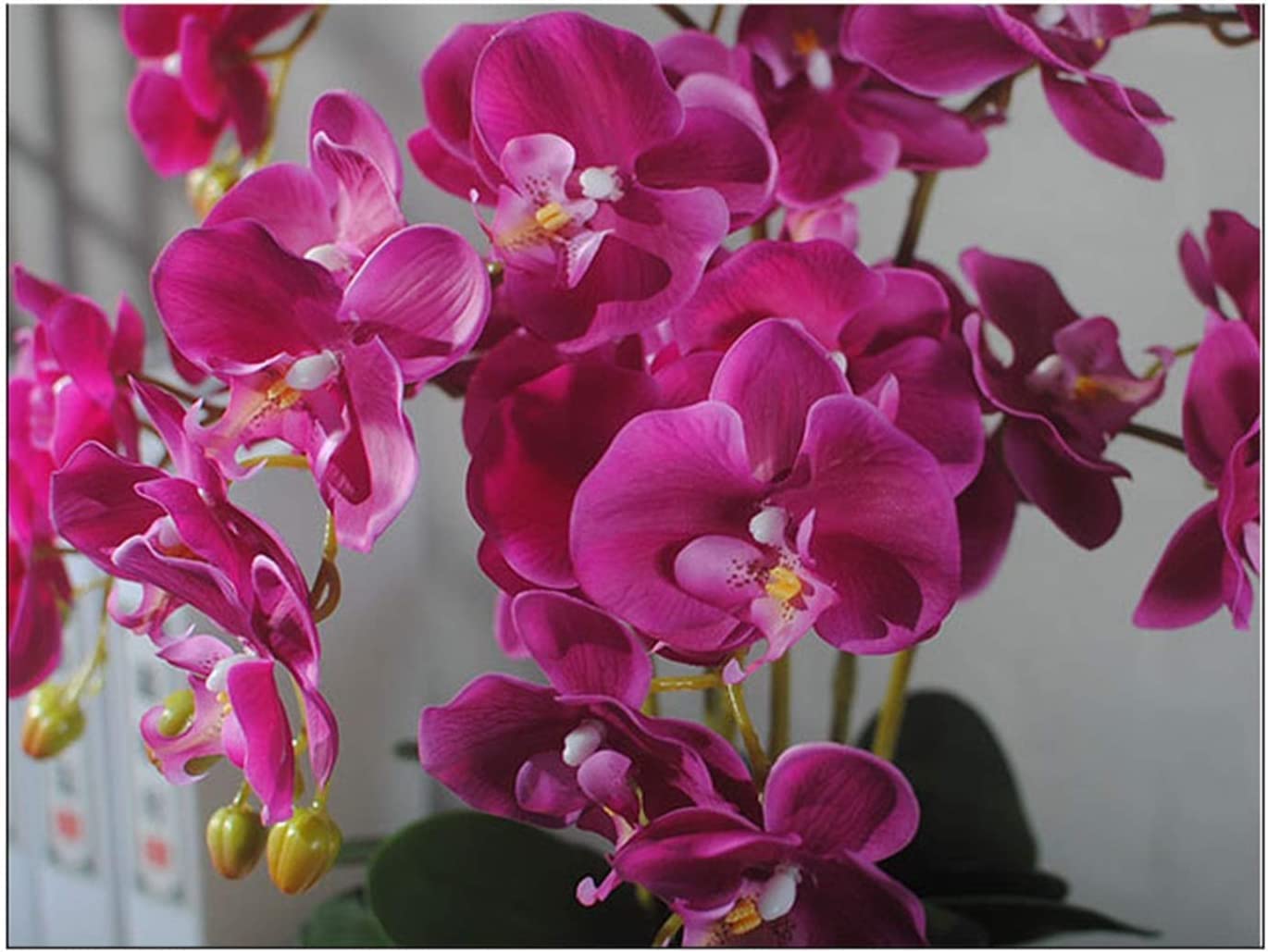 Orchidee Künstliche Blumen PU Faux Orchideen Topfpflanzen Keramik Pflanzgefäß Kunstblume Groß Künstliche Phalaenopsis Blumen Pflanzenarrangement Natürliches Aussehen
