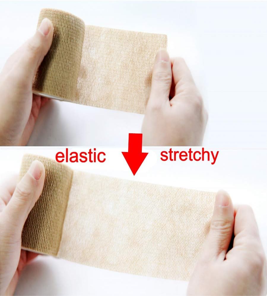 JZK 6 Rolls 7.5cm Non-Woven Elastic self Adhesive Bandage Tape for Human and pet Cohesive Bandage wrap Gauze - Image 4